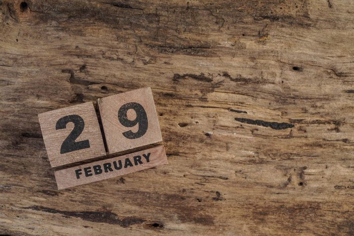 February 29 on wooden block calendar