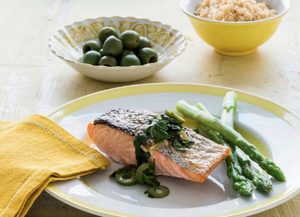 Salmon with Preserved Lemon and Green Olives