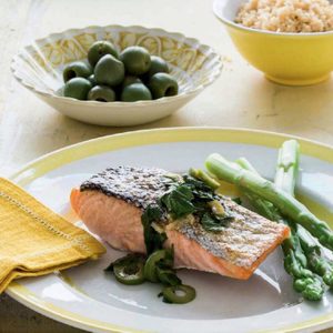Salmon with Preserved Lemon and Green Olives
