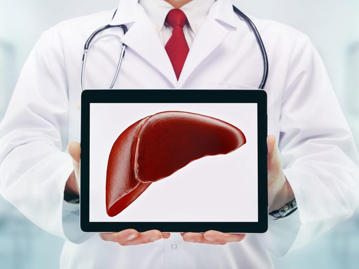 Doctor with liver
