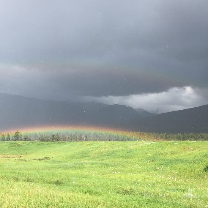Rainbow picture in Jasper National Park