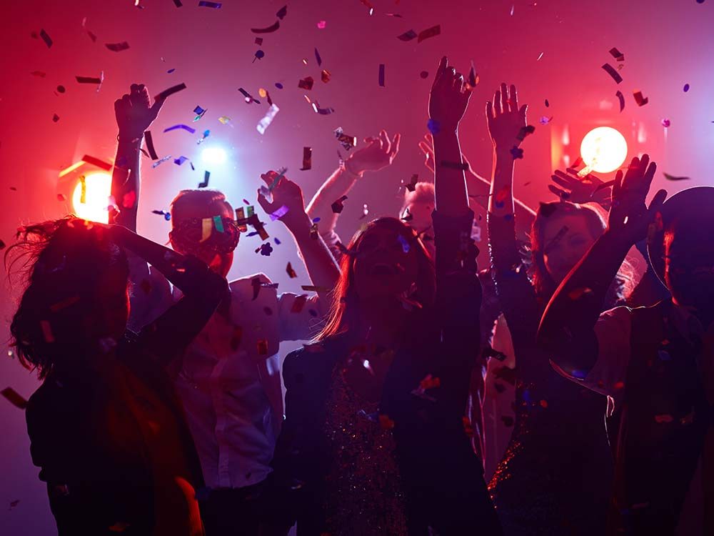 Crowd dancing in nightclub