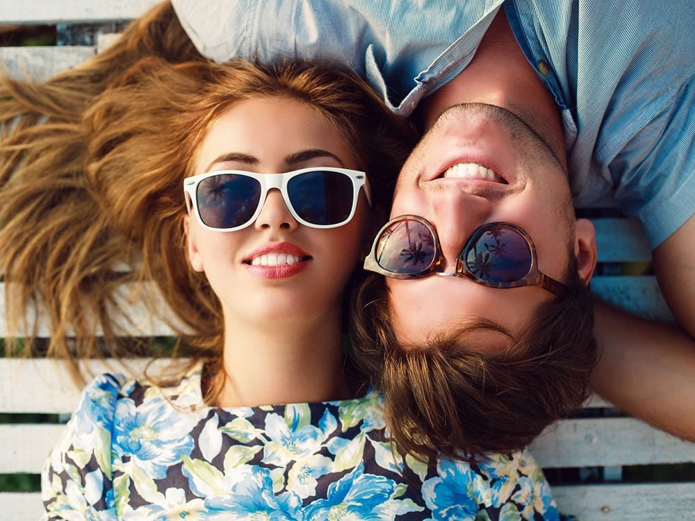 Man and woman in sunglasses