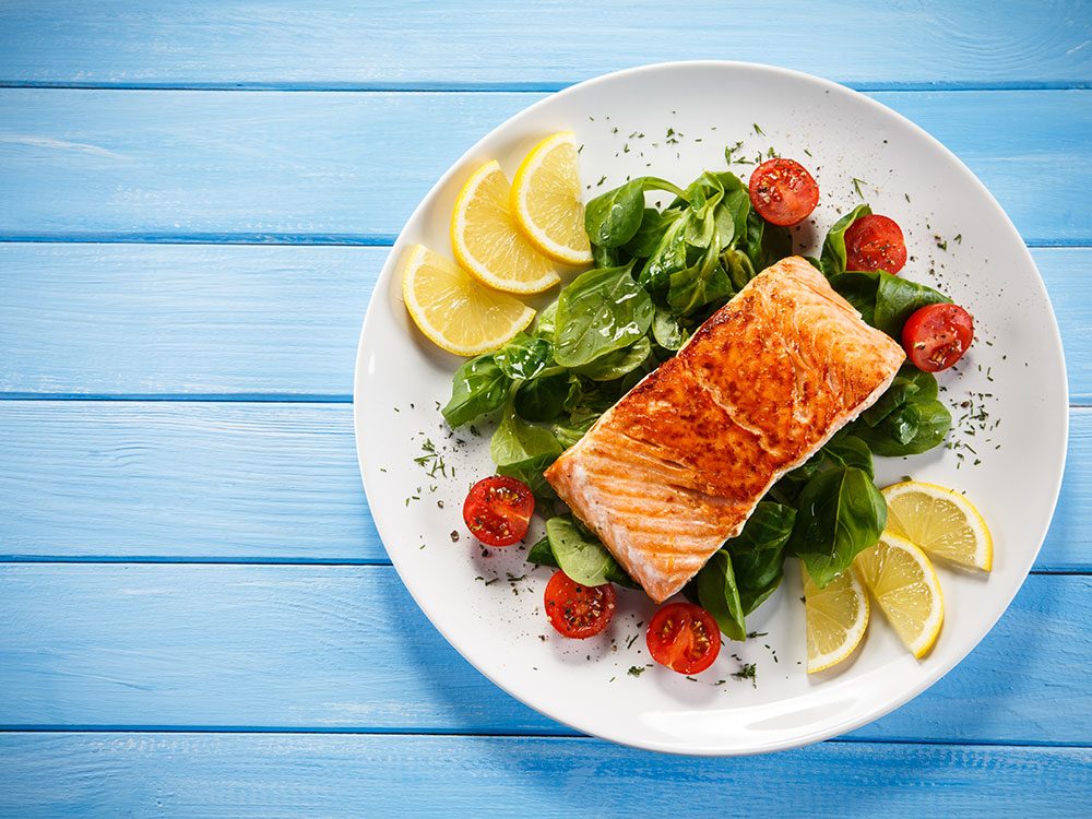 Salmon steak dinner - beauty diet