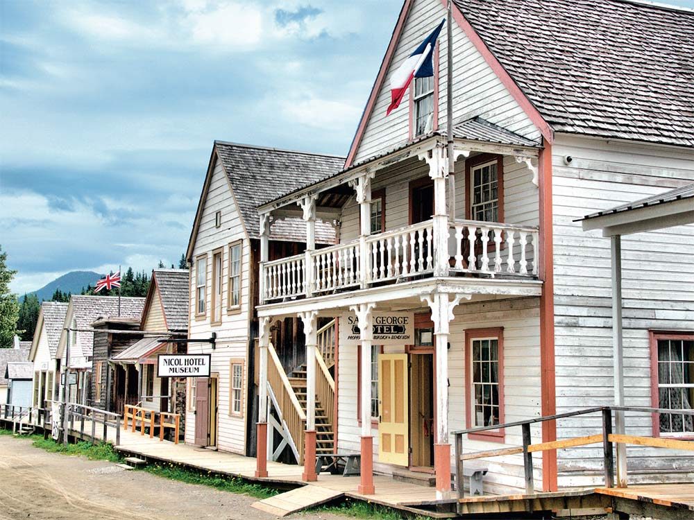 Well-preserved buildings line the main street of Barkerville