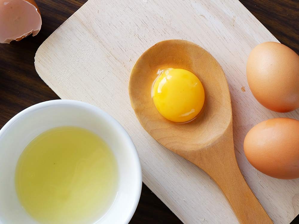 Egg yolk separated from egg whites