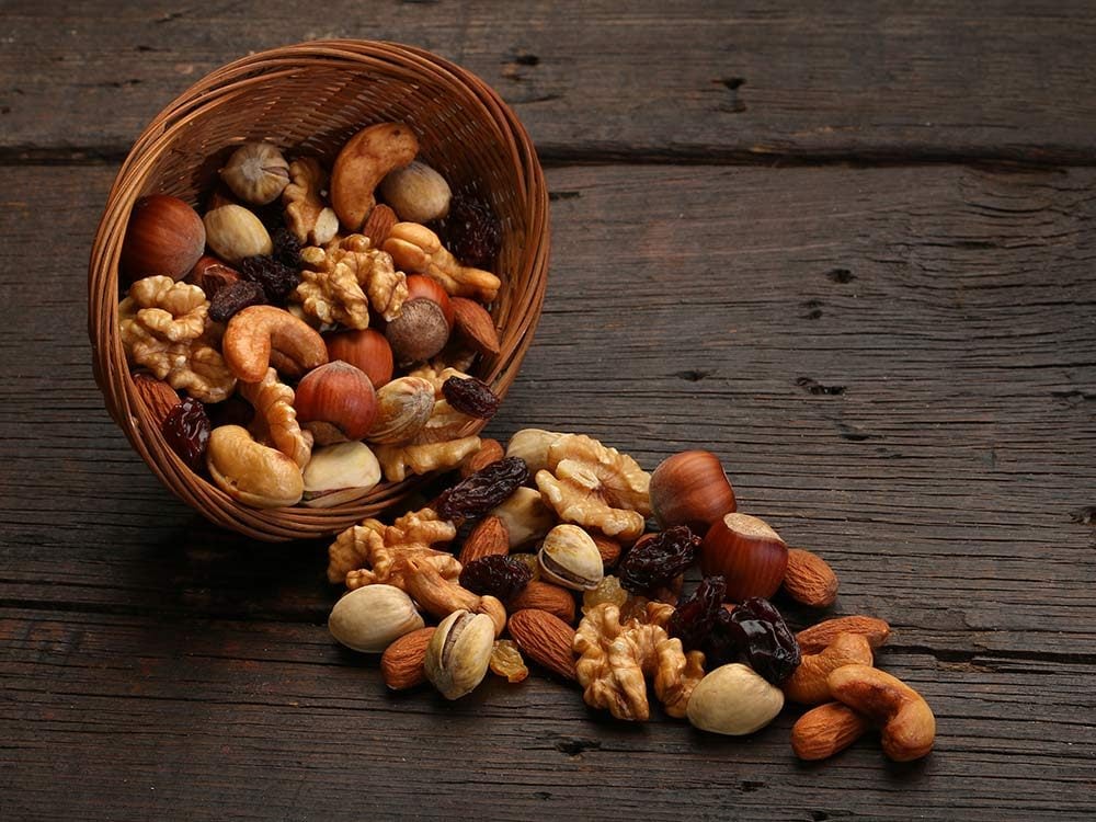 Assorted nuts in a bowl