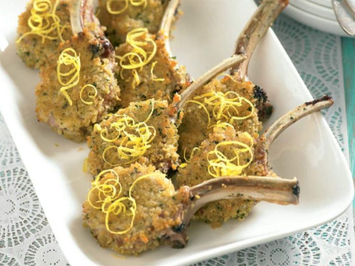 Lamb cutlets with herb and lemon crust