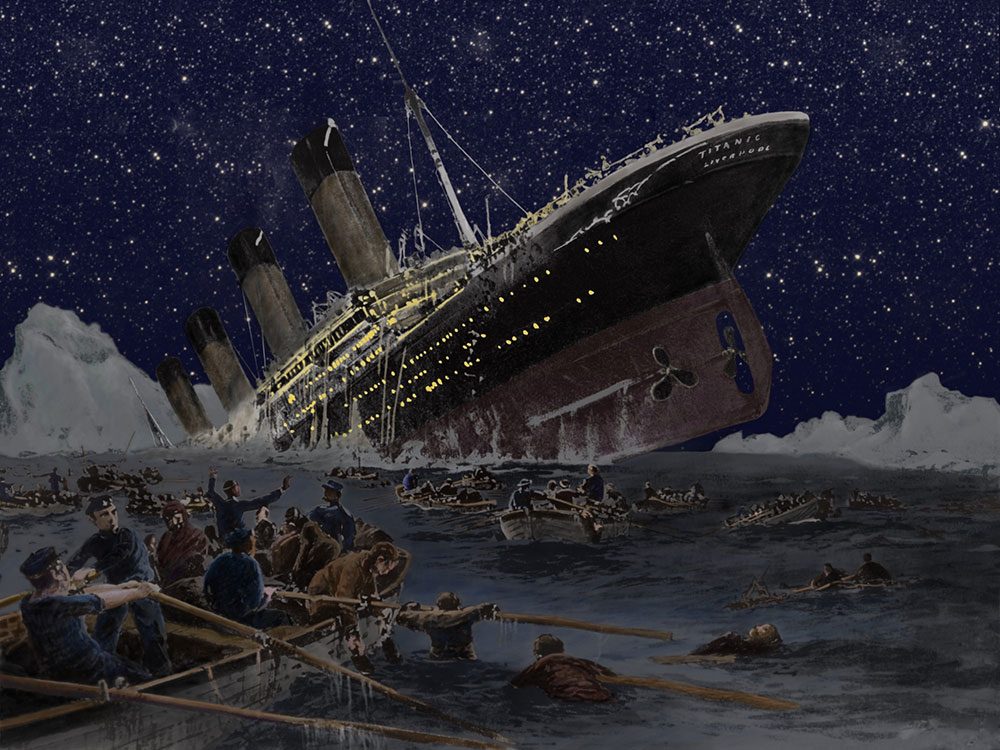Titanic Facts - The Sinking of the Titanic, watercolour painting