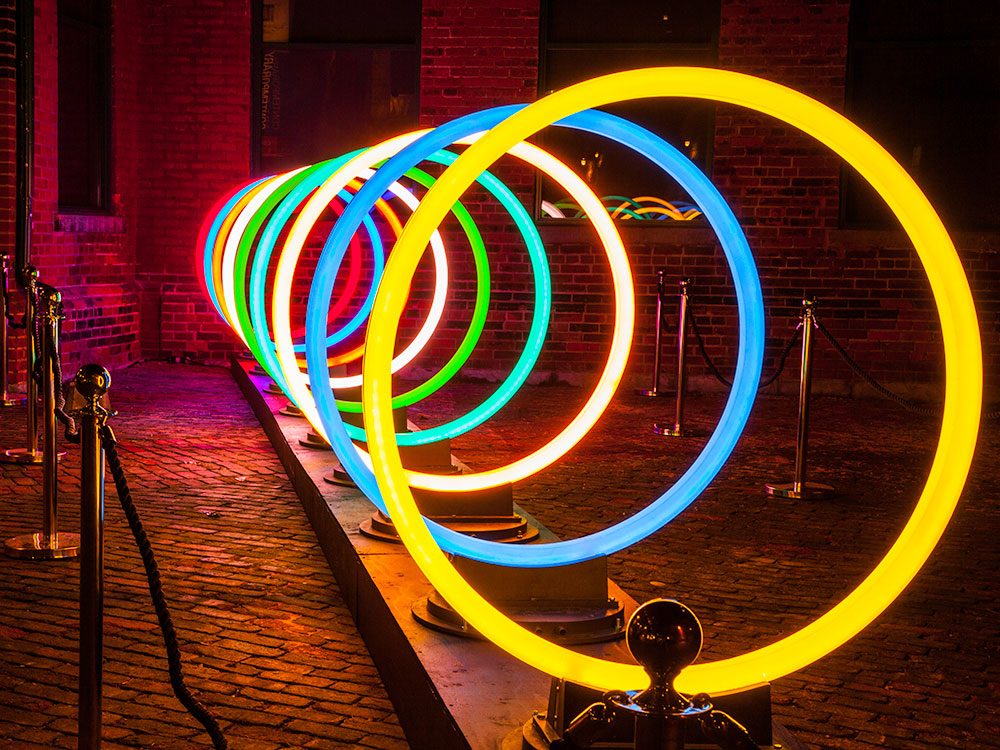 Illuminated loops at Toronto Light Festival