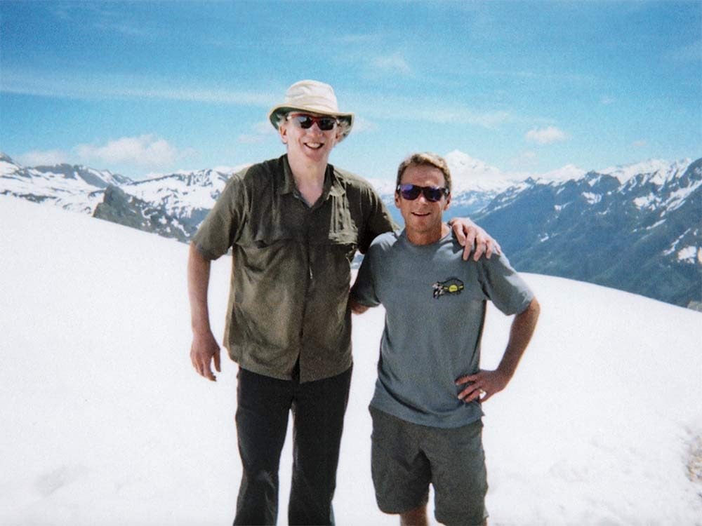 Andrew Wilson and his cousin Ralph at the Tour du Mont Blanc