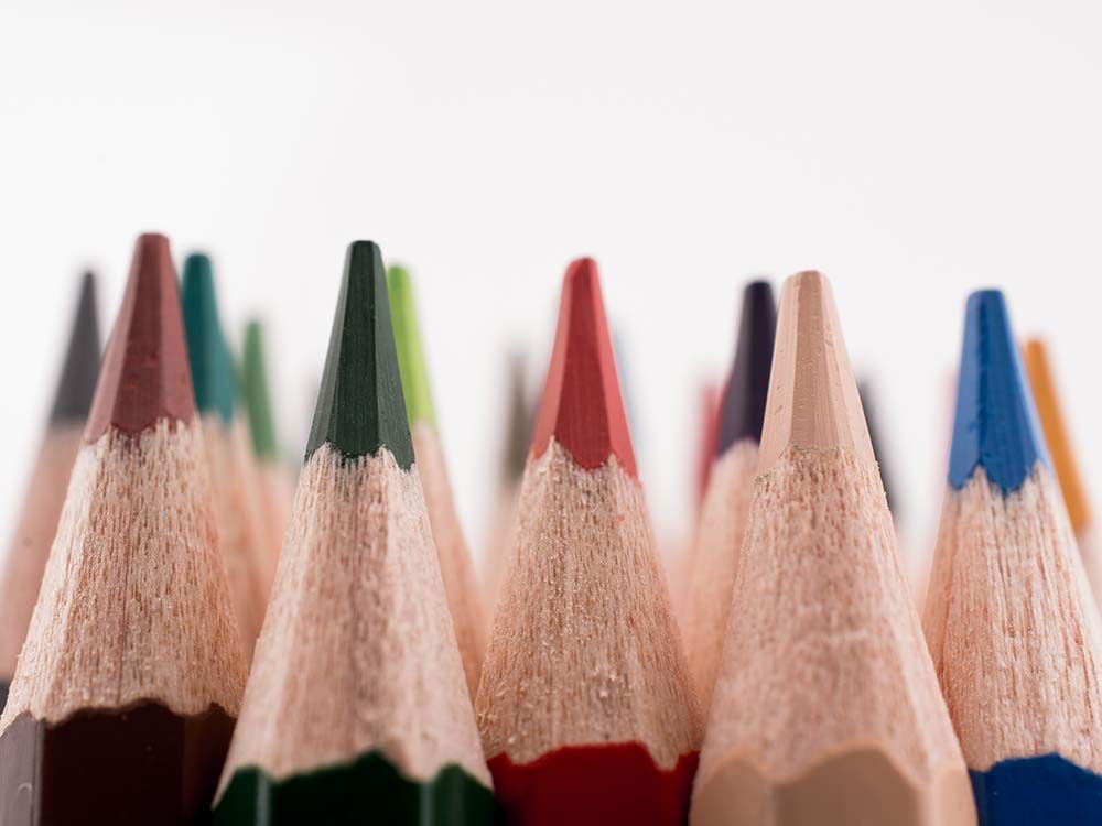 Coloured pencil crayons
