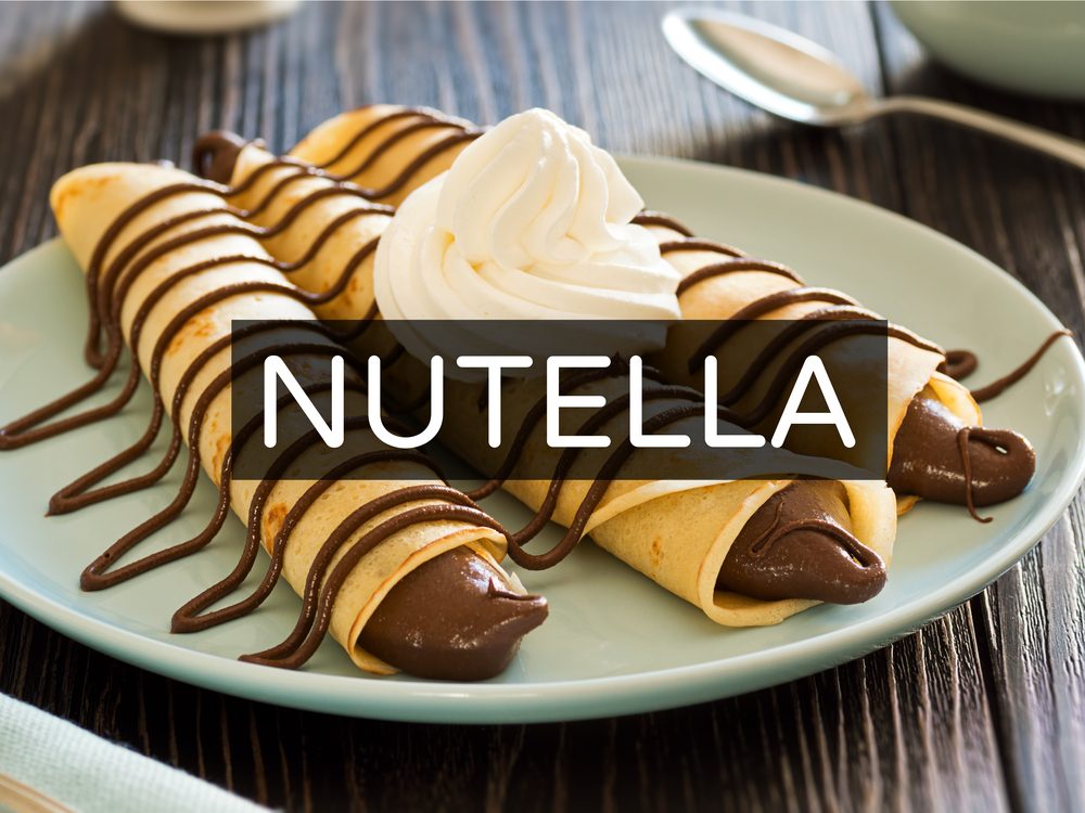 Nutella crepes with whipped cream