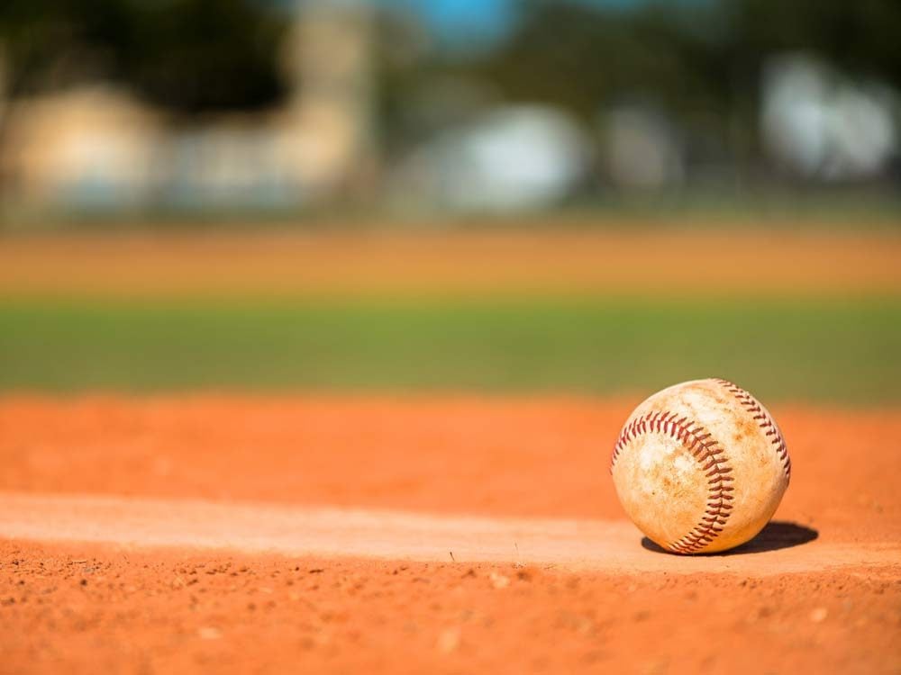 Baseball on the mound