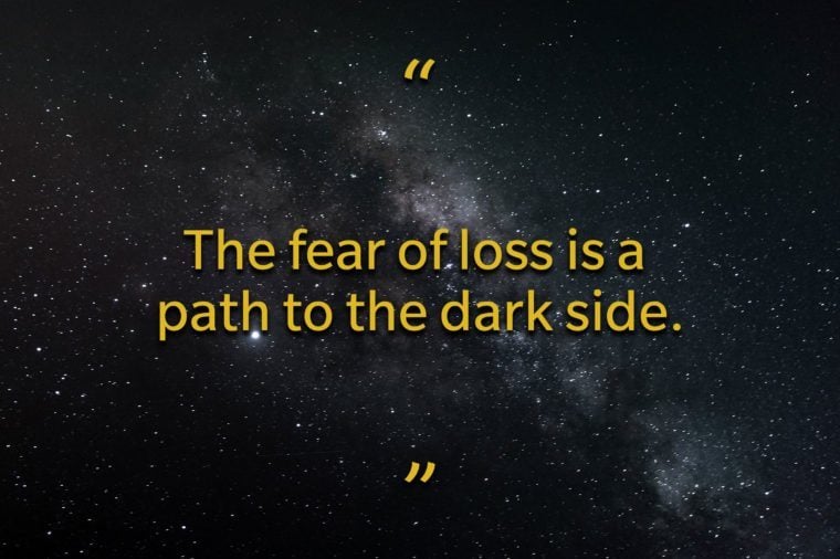 Star Wars quotes - the fear of loss is a path to the dark side