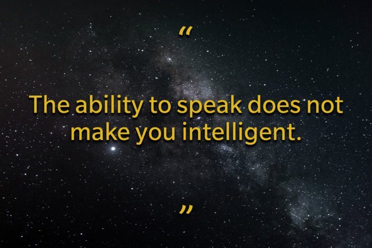 Star Wars quotes - the ability to speak does not make you intelligent