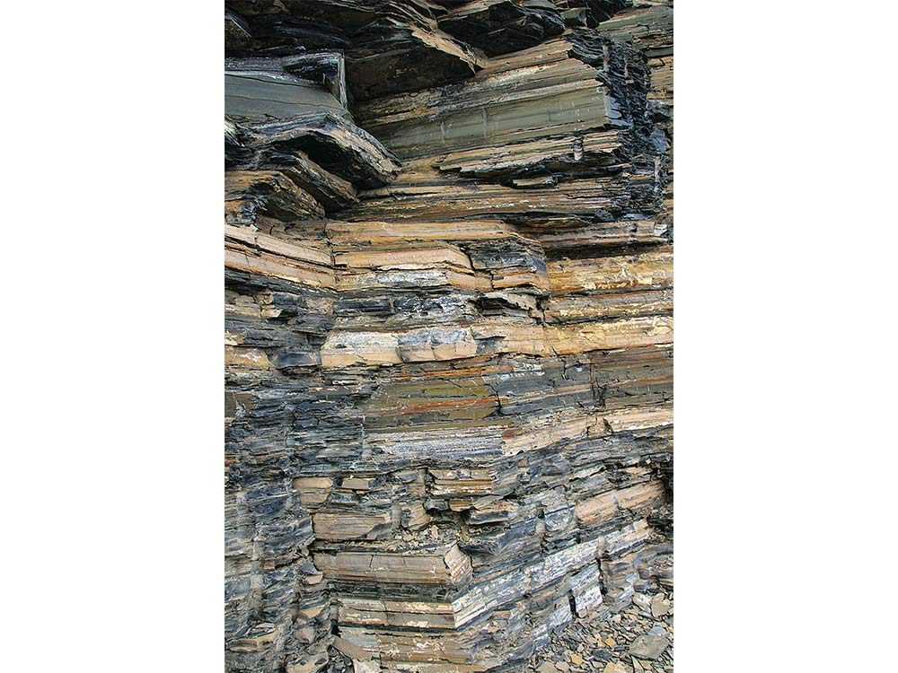 Layers of rock accumulated over millions of years