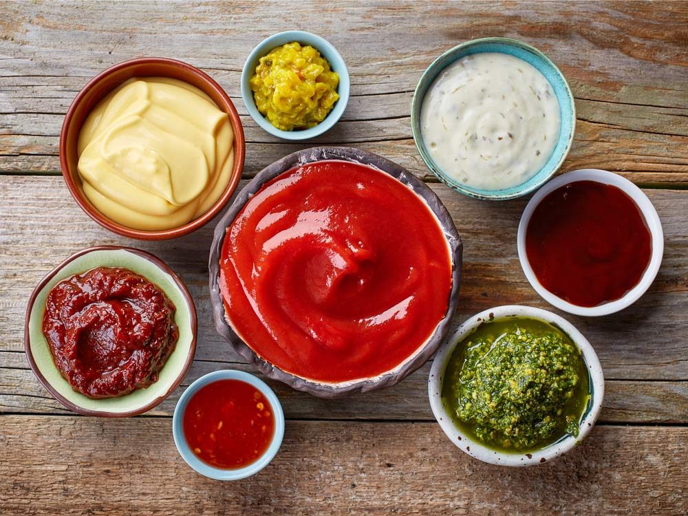 Assorted condiments