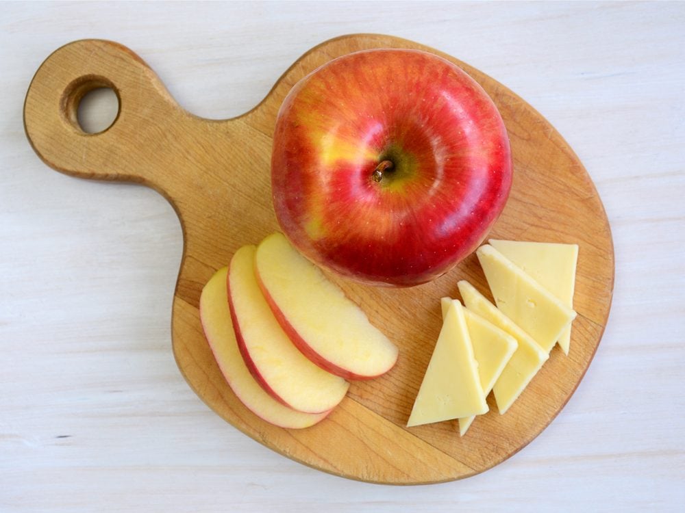 Cheese and apple is a no-guilt healthy snack