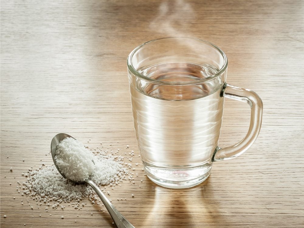Salt mixed with hot water is a natural sore throat remedy.