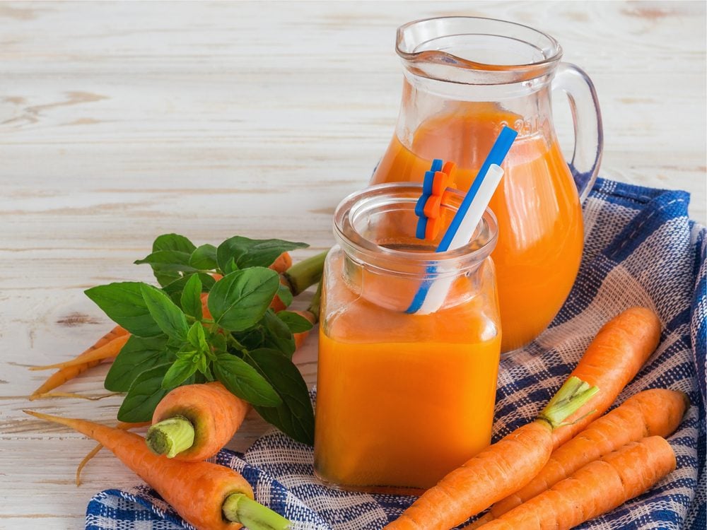 Carrot and mint juice is a natural upset stomach home remedy. 