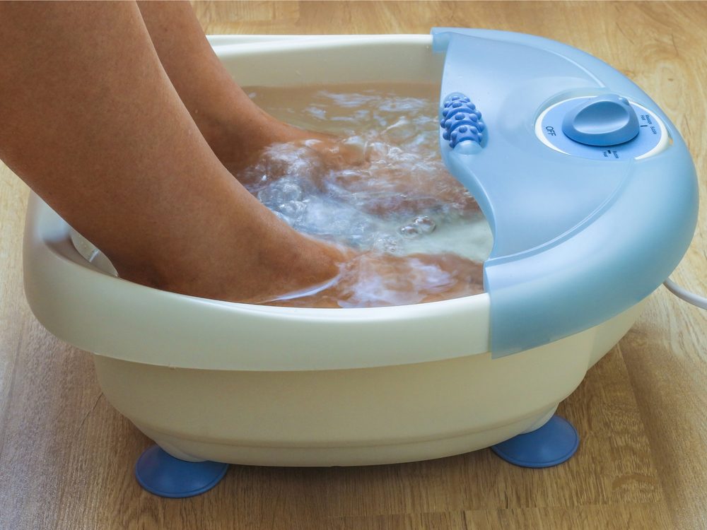 Use a foot bath as a headache home remedy