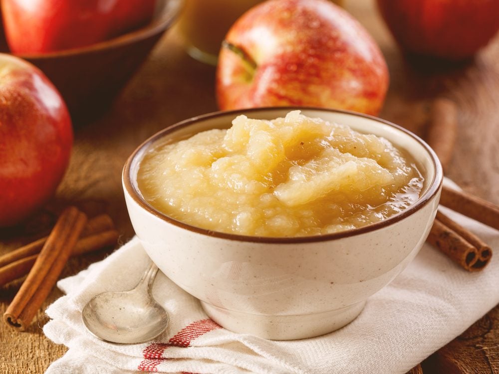 Use applesauce instead of butter or oil in dessert recipes to eat less fat