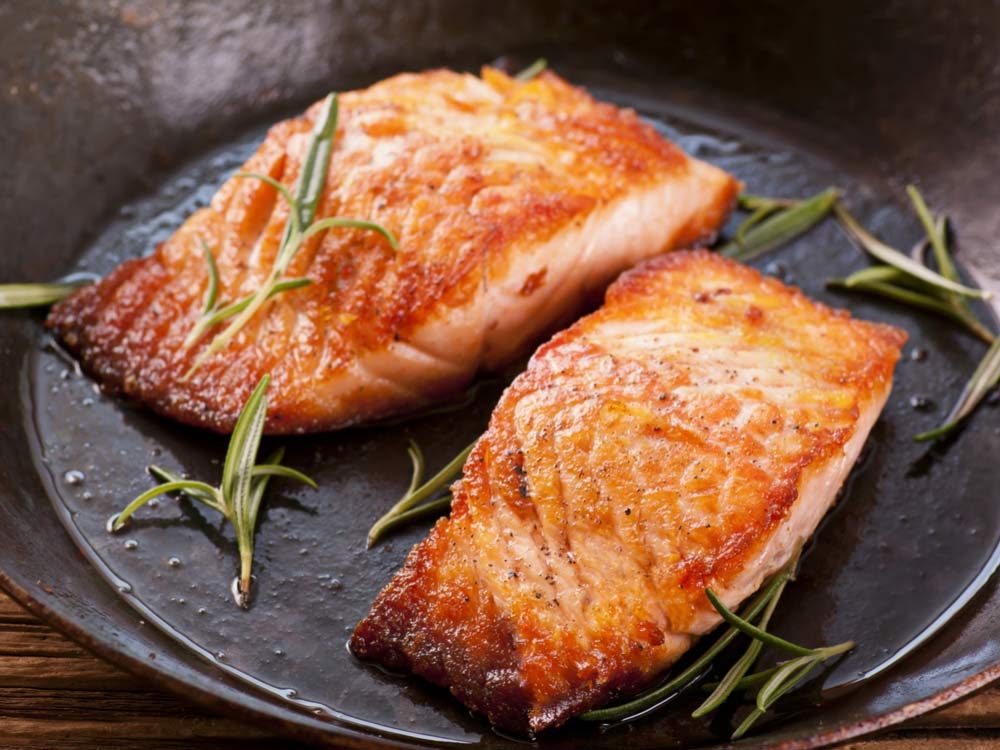 Pan-fried salmon