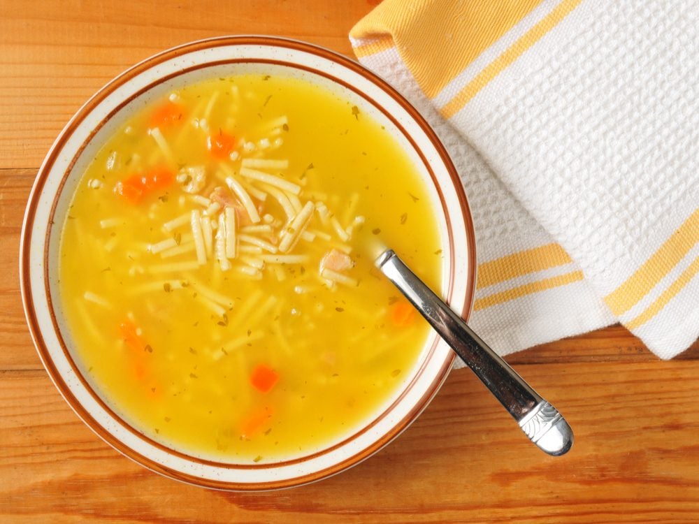 Chicken noodle soup can beat a cold