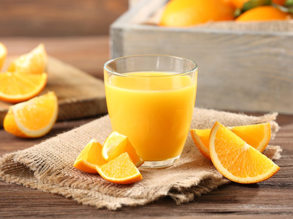 Drink 3 cups of unsweetened orange juice every morning