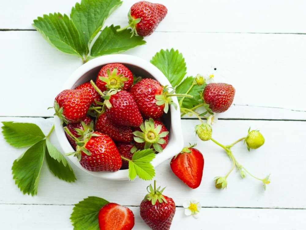 Eat a bowl of sliced strawberries three times a week