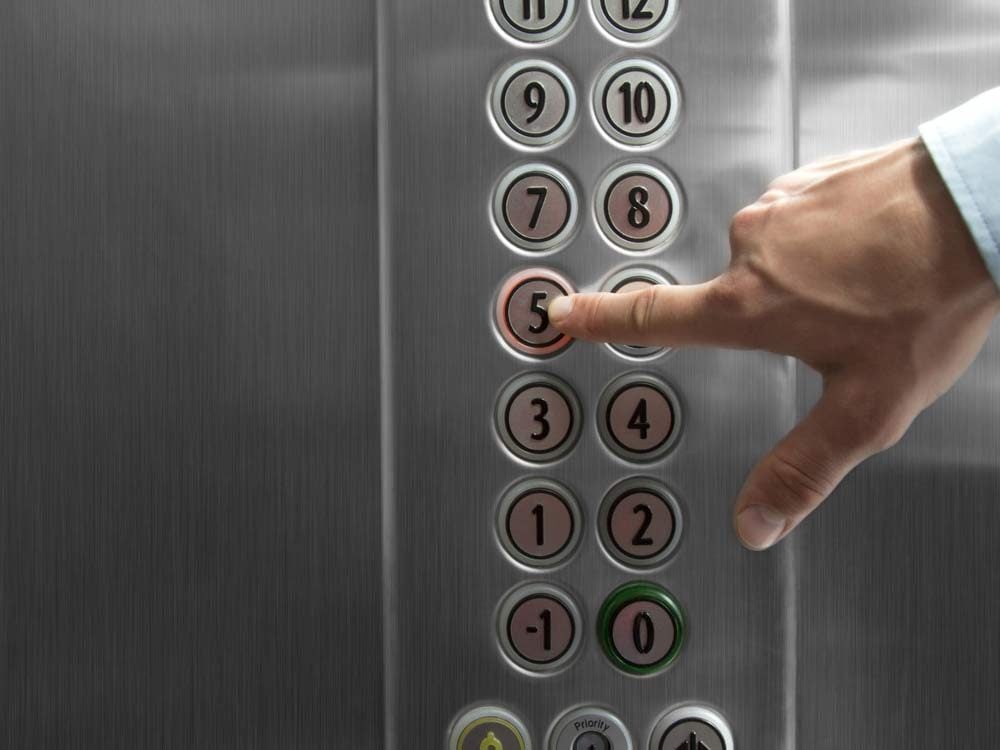 Germs on elevator buttons