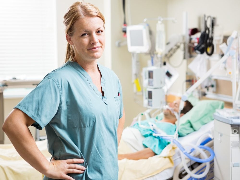 Nurses are trained to remain calm no matter what is happening
