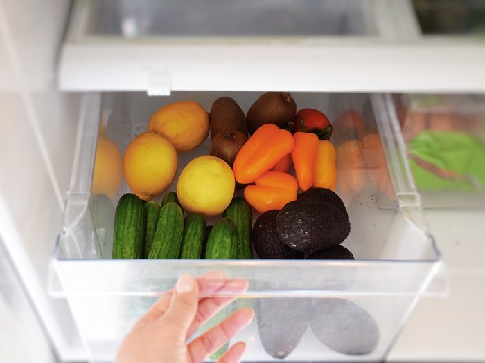 dirty kitchen items - refrigerator crisper drawer