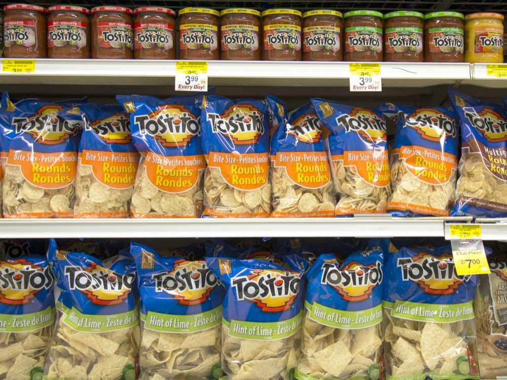 Tostitos in grocery store