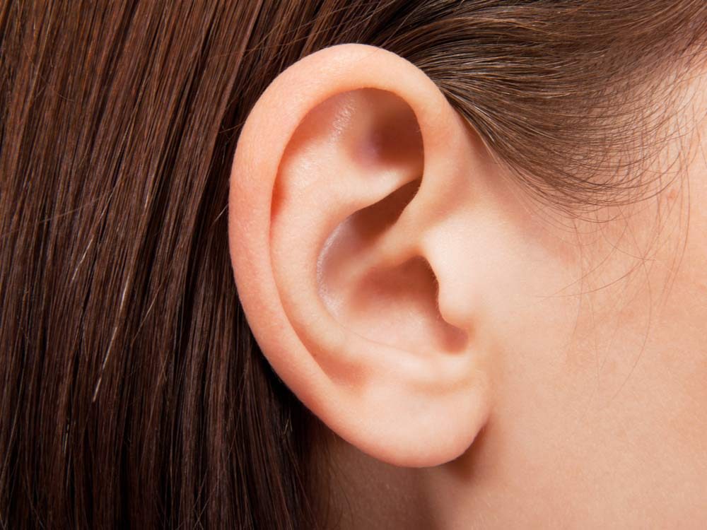 Close-up of woman's ear