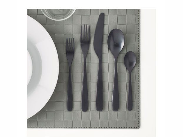Tillagd matte black flatware, IKEA
