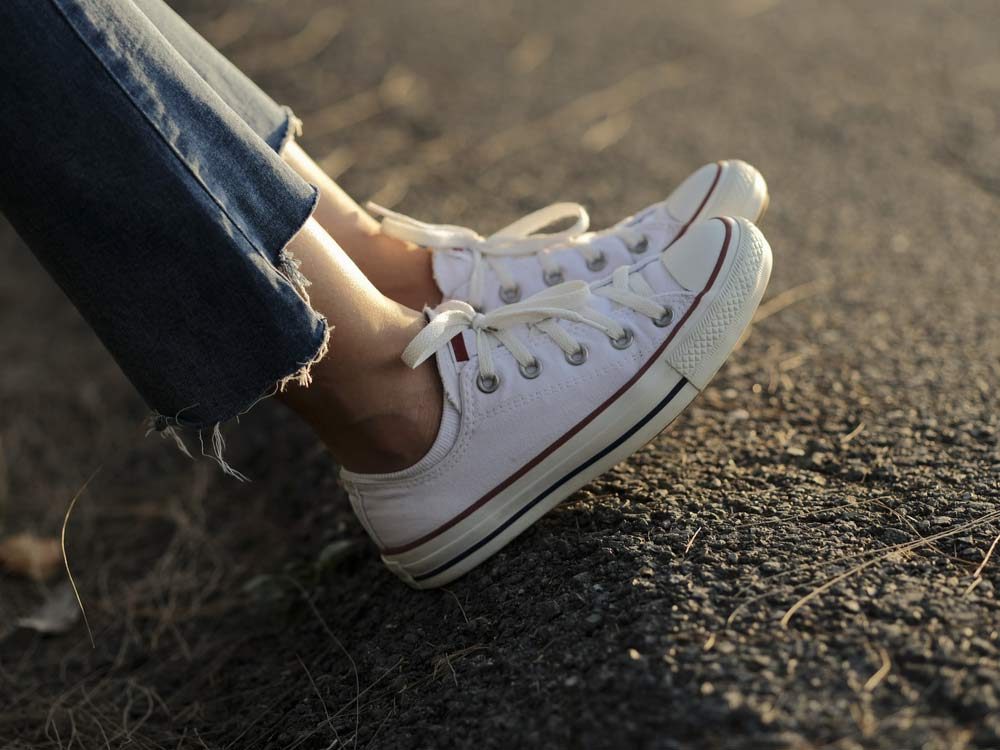 White Converse sneakers
