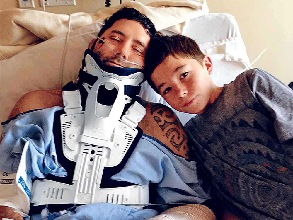 David and Charlie in the hospital, after the rescue.