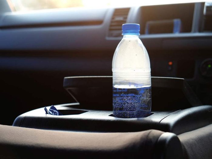 Never leave a water bottle in a hot car