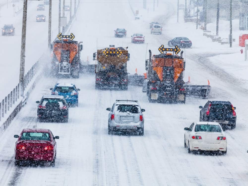 Blizzard on highway