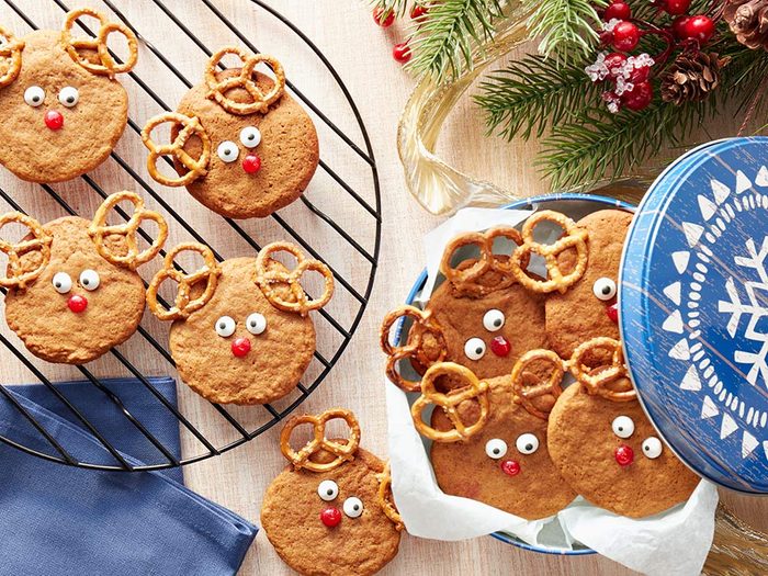 Ginger and molasses reindeer cookies