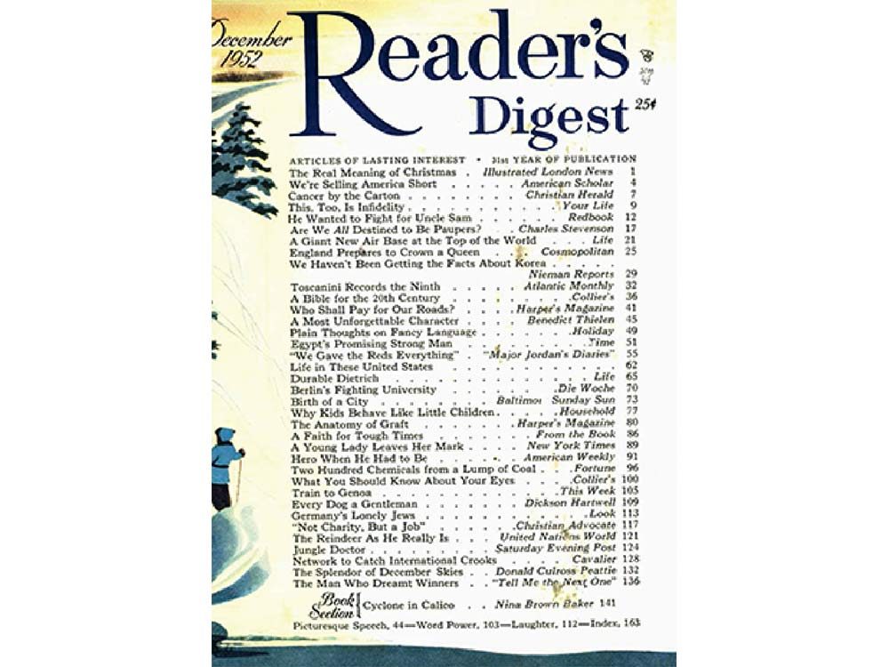 1952 issue of Reader's Digest Canada