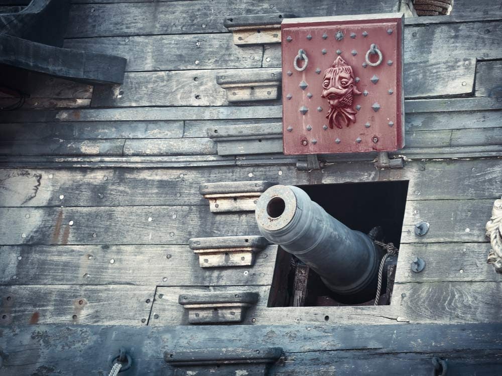 Cannon of pirate ship