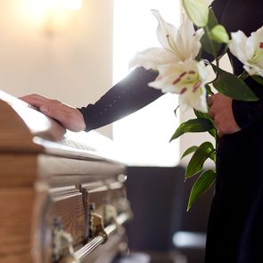 How to deal with loss - casket at funeral