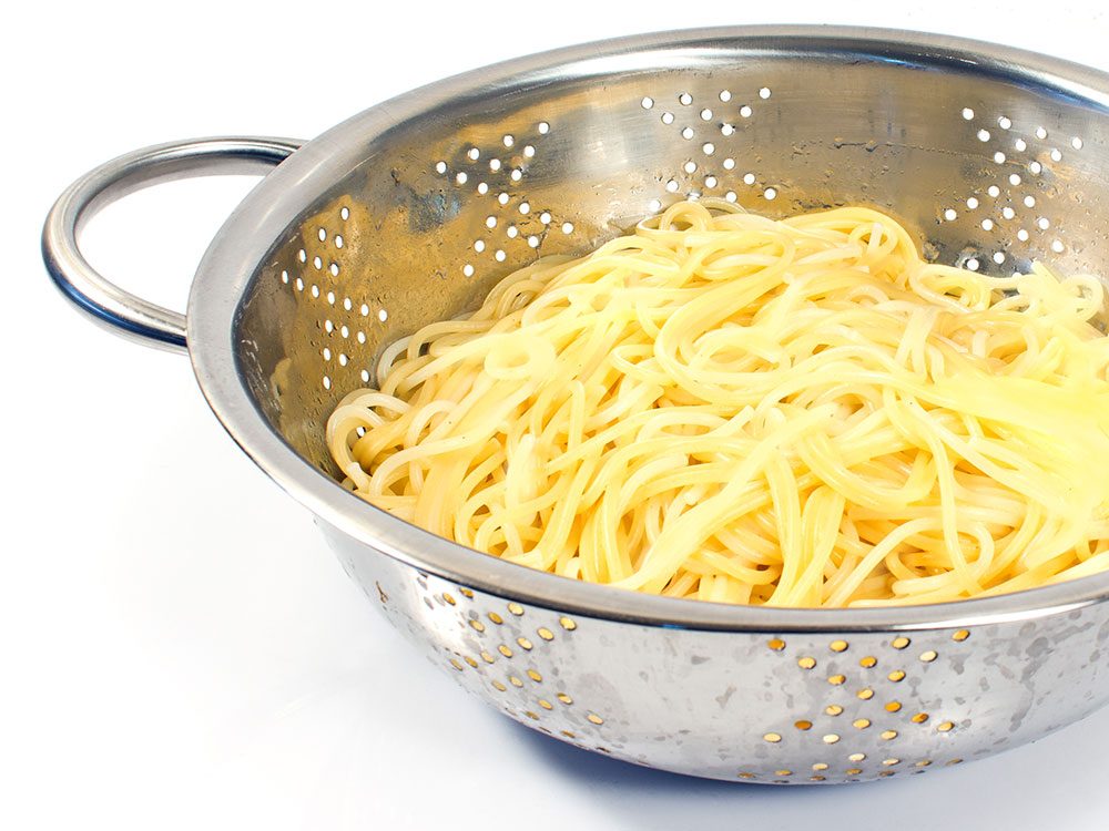 Don't completely drain cooked pasta