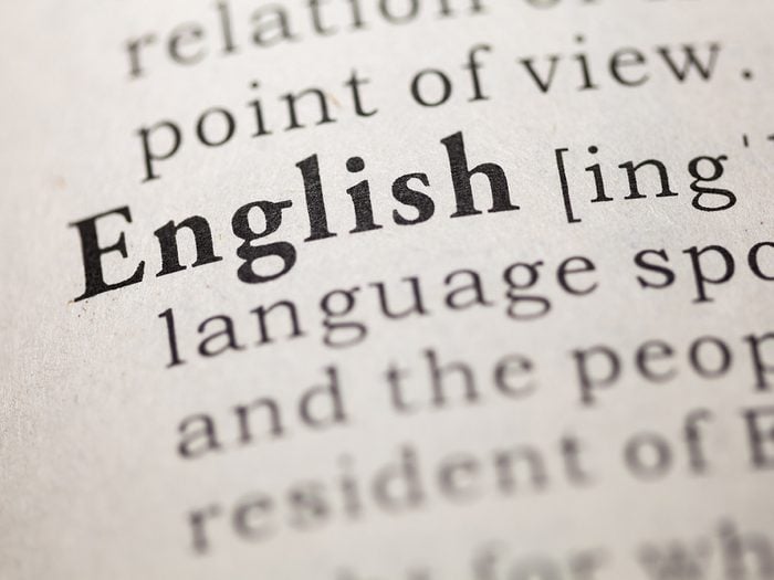 English language facts - dictionary definition