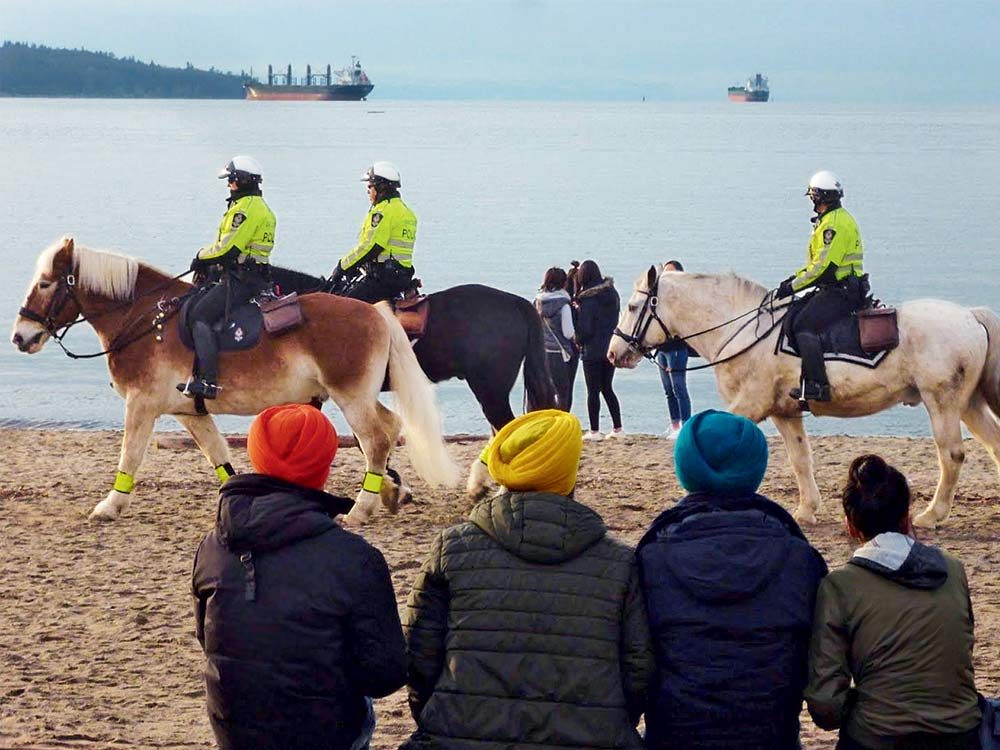 Sikh friends at Stanley Park seawall
