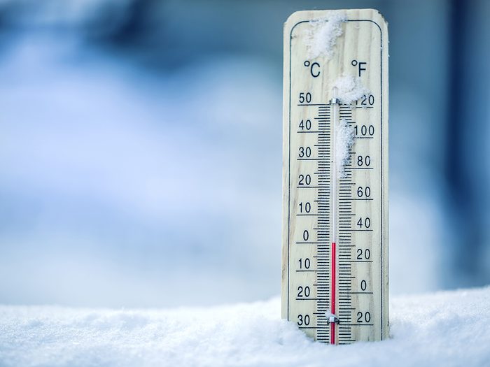 Coldest temperature in Canada - thermometer