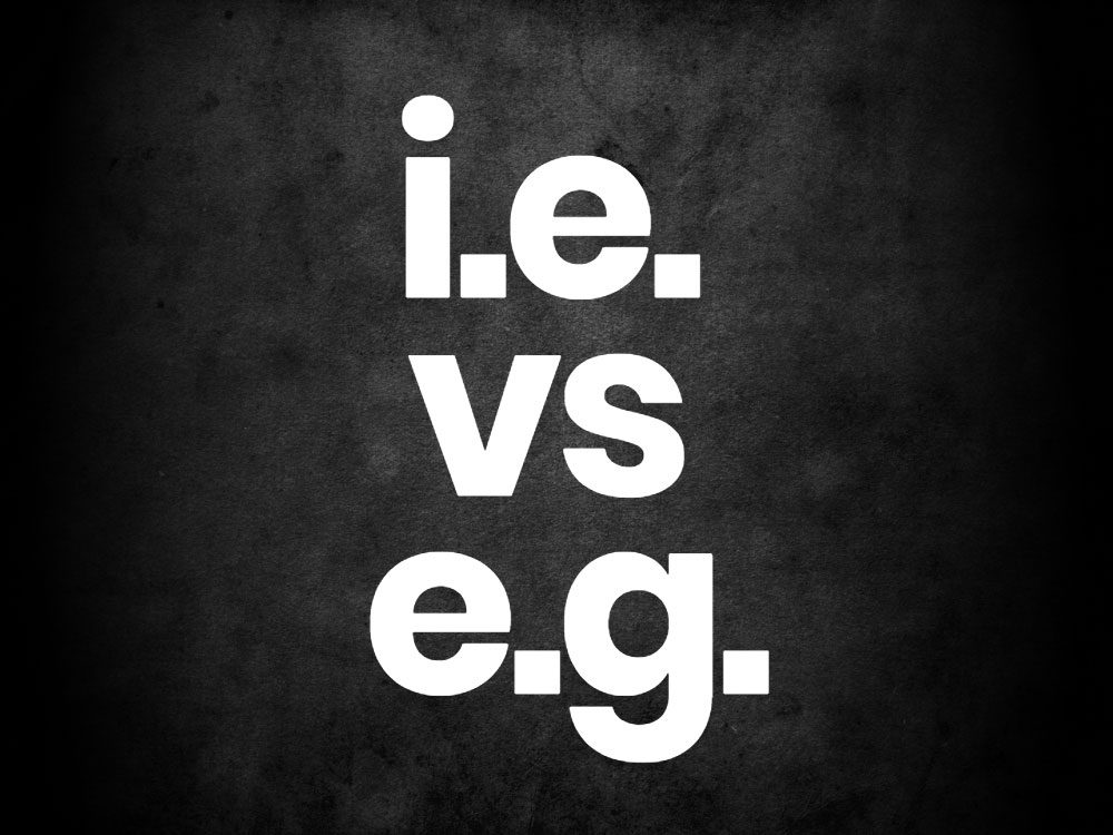 i.e. versus e.g.